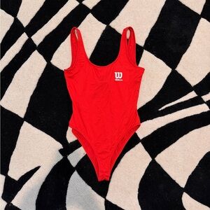 Forever 21- Wilson Red Scoop-Back One-Piece Swimsuit
